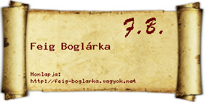 Feig Boglárka névjegykártya